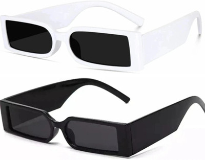 EYEPIECE Rectangular Sunglasses(For Men & Women, Black)