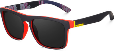 Creek Wayfarer, Rectangular Sunglasses(For Men, Black)