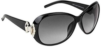 IMSZZ Spectacle , Over-sized, Oval Sunglasses(For Girls, Black)