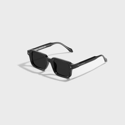 SAM AND MARSHALL Rectangular Sunglasses(For Men & Women, Black)