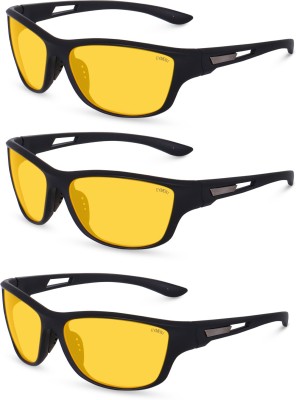 I REBEL Sports, Over-sized Sunglasses(For Men & Women, Yellow, Yellow, Yellow)