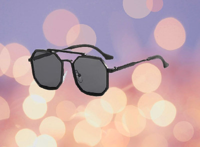 SpadeAces Retro Square Sunglasses(For Men & Women, Black)