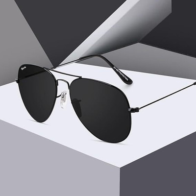 Crimsen Eyewear Aviator Sunglasses(For Men & Women, Black)