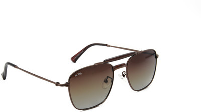 HEXXA Rectangular Sunglasses(For Men, Brown)