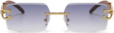 bytebazarr Rectangular Sunglasses(For Men & Women, Black, Clear)