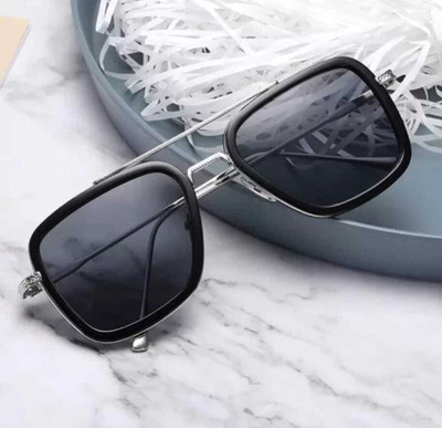 SUN STYLE Rectangular Sunglasses(For Men & Women, Black)