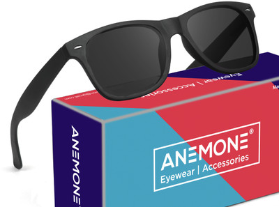 Anemone Wayfarer, Retro Square Sunglasses(For Men & Women, Black)