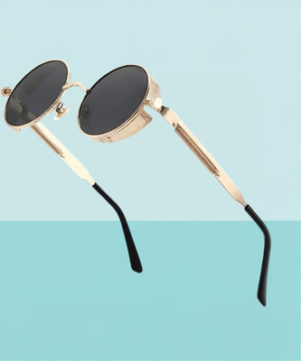 SpadeAces Round Sunglasses(For Boys & Girls, Black)