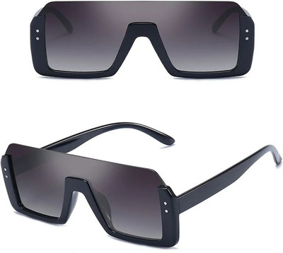 ROADWAY Retro Square Sunglasses(For Men, Black)