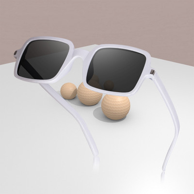 Eymen I Retro Square, Rectangular Sunglasses(For Men & Women, Black)