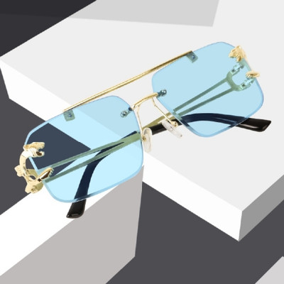 VALWICK Rectangular Sunglasses(For Men, Blue)