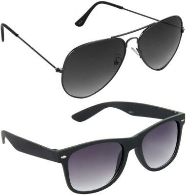 Hrinkar Aviator Sunglasses(For Men & Women, Grey, Grey)