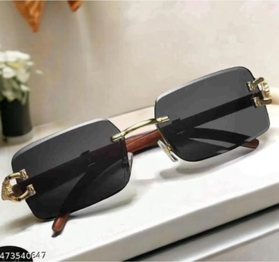 VALWICK Rectangular Sunglasses(For Men & Women, Black)