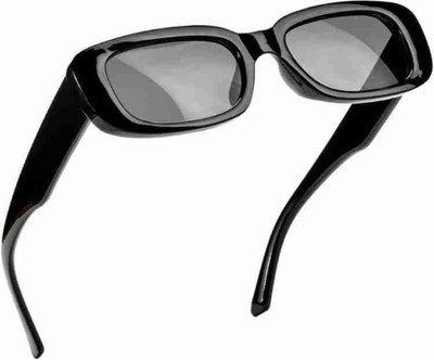 ANJANERI Round Sunglasses(For Men, Black)
