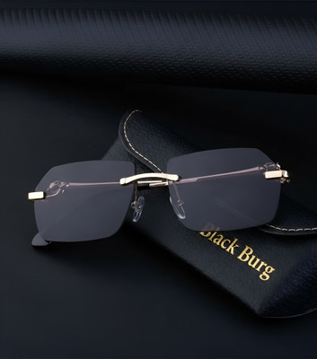 BLACK BURG Retro Square Sunglasses(For Men & Women, Black)