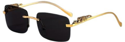 Zadinga Retro Square Sunglasses(For Men & Women, Black)