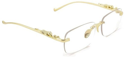 Fash Rectangular Sunglasses(For Men & Women, Clear)