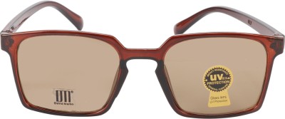 David Martin Retro Square Sunglasses(For Men & Women, Brown)