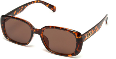 MESPEE Rectangular Sunglasses(For Men & Women, Brown)