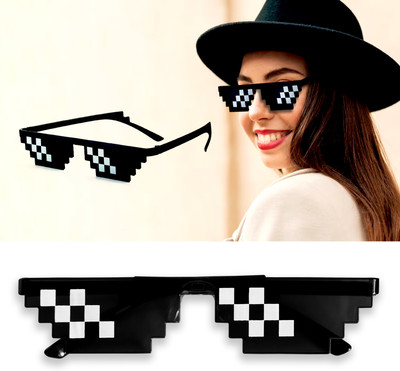 CLICKEDIN Retro Square Sunglasses(For Boys & Girls, Black)