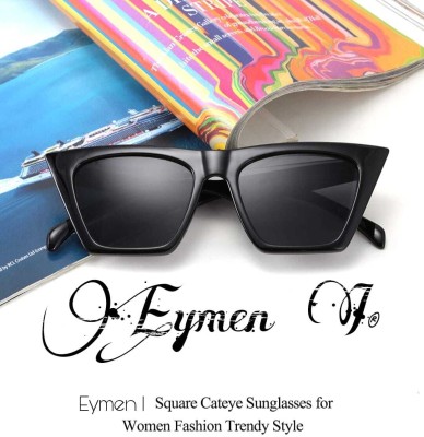 Eymen I Cat-eye, Butterfly Sunglasses(For Men & Women, Black)