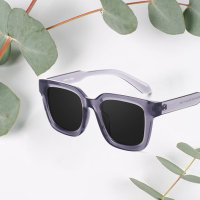 PETER JONES Retro Square Sunglasses(For Men & Women, Black)