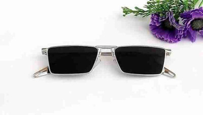 FizzFusion Rectangular Sunglasses(For Men & Women, Silver)