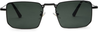 Hashtag eyewear Rectangular Sunglasses(For Men & Women, Black)