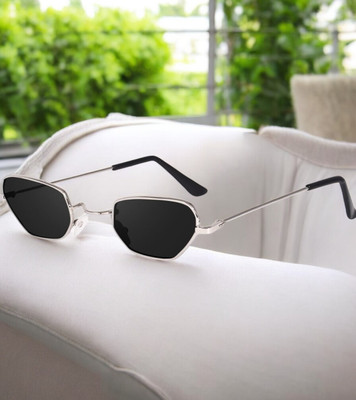 ALFATOORE Rectangular Sunglasses(For Men, Black)