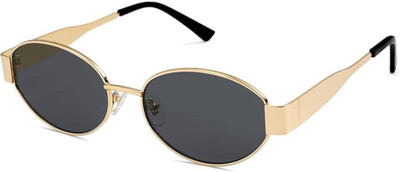 Shade House Oval, Rectangular Sunglasses(For Men, Black)