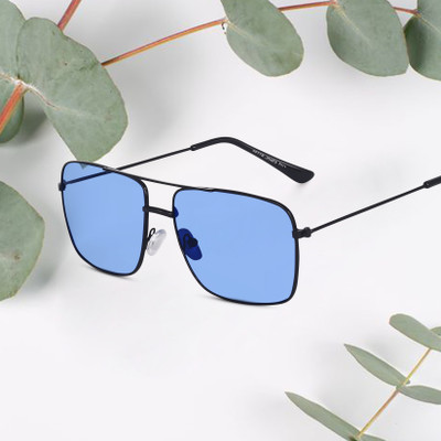 PETER JONES Retro Square Sunglasses(For Men & Women, Blue)