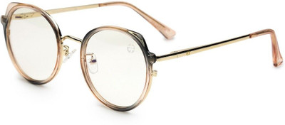 Hashtag eyewear Round Sunglasses(For Men & Women, Clear, Brown)