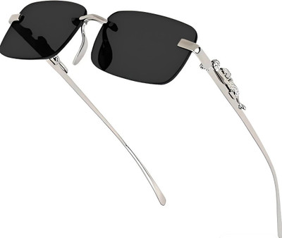 GOODINA Rectangular Sunglasses(For Men, Black)