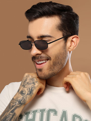 VOYAGE Rectangular Sunglasses(For Men & Women, Black)