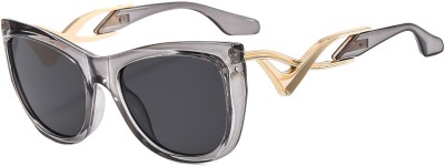 Eyenaks Cat-eye, Over-sized Sunglasses(For Women, Black)