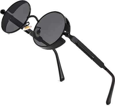 Rich Club Round Sunglasses(For Boys & Girls, Black)