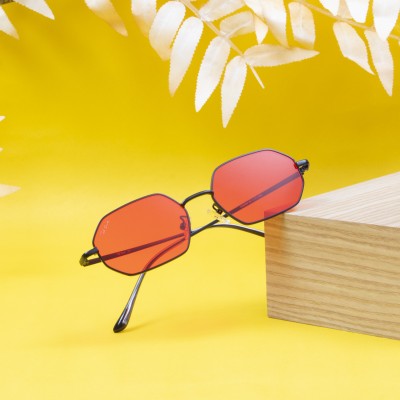 Ted Smith Rectangular Sunglasses(For Men & Women, Red)