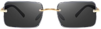 HAIRUM Retro Square Sunglasses(For Men, Black)