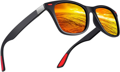 Supreno Rectangular Sunglasses(For Men, Black)