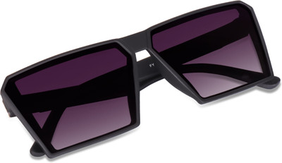 I REBEL Retro Square, Wayfarer Sunglasses(For Men & Women, Black)