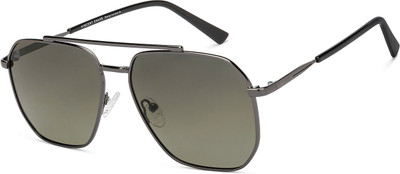 VINCENT CHASE by Lenskart Rectangular Sunglasses(For Men & Women, Green)