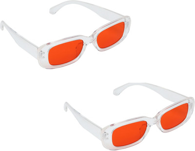 Scaglia Rectangular Sunglasses(For Men & Women, Red)