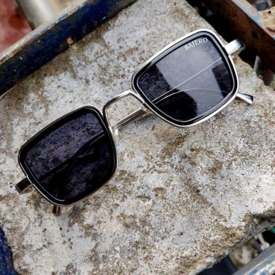 BAJERO Retro Square, Wayfarer Sunglasses(For Men & Women, Black)