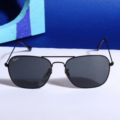 RESIST EYEWEAR Rectangular Sunglasses(For Men & Women, Black)