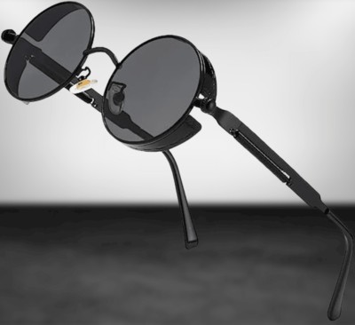 Rich Club Round Sunglasses(For Boys & Girls, Black)