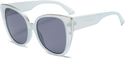 Eyenaks Over-sized, Cat-eye Sunglasses(For Women, Blue)