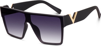 I REBEL Over-sized, Retro Square, Rectangular Sunglasses(For Men & Women, Blue)