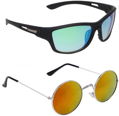 ELLIGATOR Wrap-around Sunglasses(For Men & Women, Green, Green)