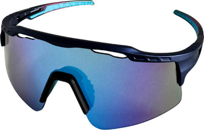 Matteo Bianchi Wrap-around Sunglasses(For Men & Women, Blue)