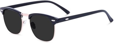 The Studded Clubmaster, Round Sunglasses(For Men & Women, Black, Clear)